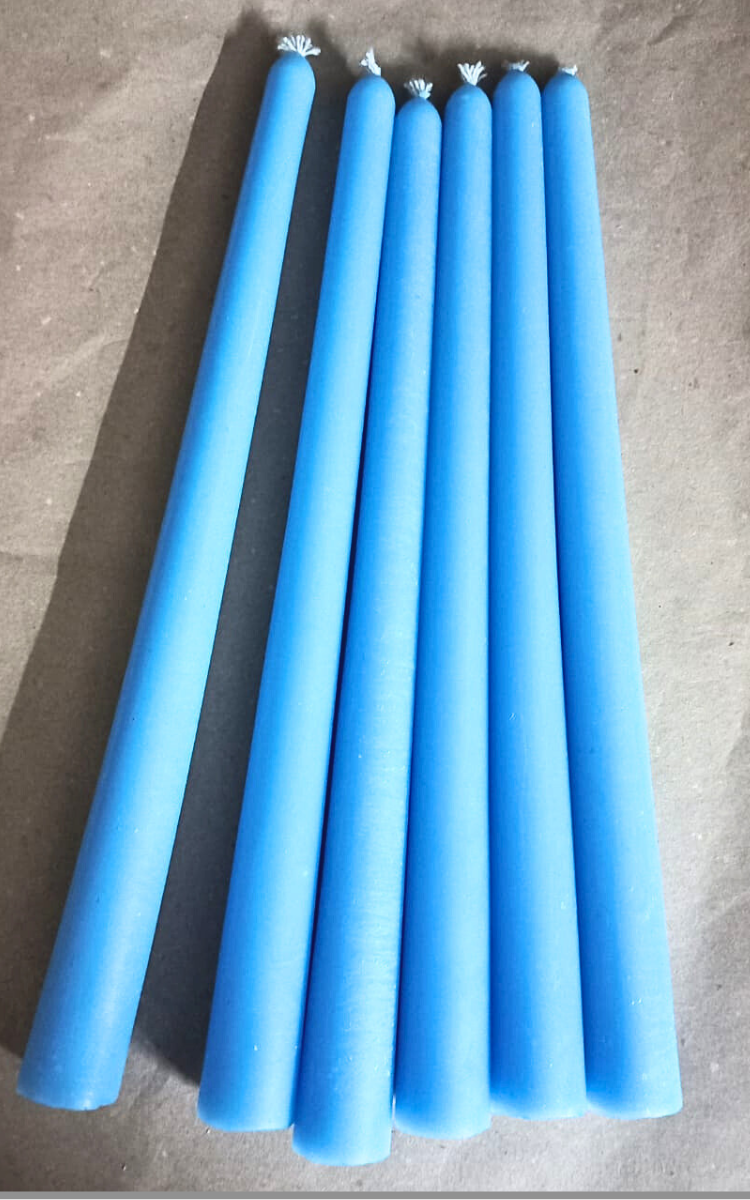 sky blue taper candles