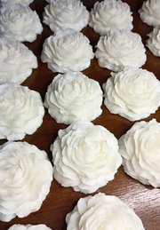 White Peony Flower Candle - Set of 4